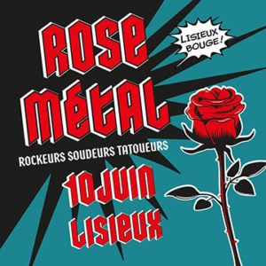 affiche rose metal lisieux